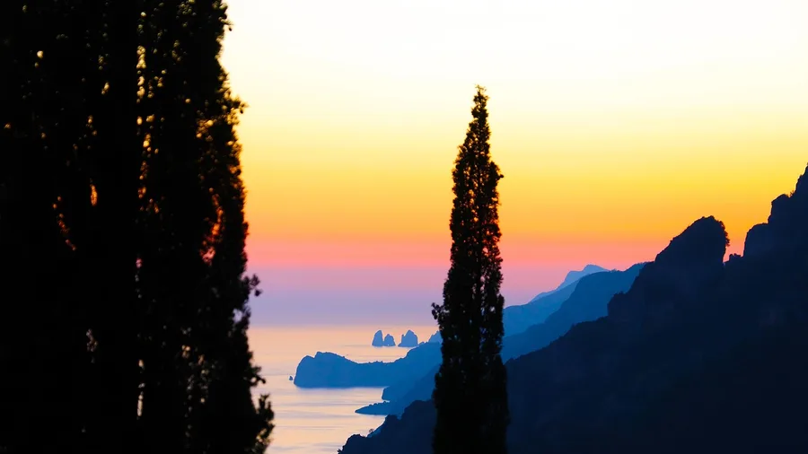 Amalfi Coast, Italy: Clifftop Terrace at Dusk