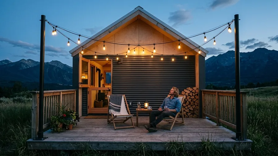 Hang Exterior String Lights on Dedicated Poles