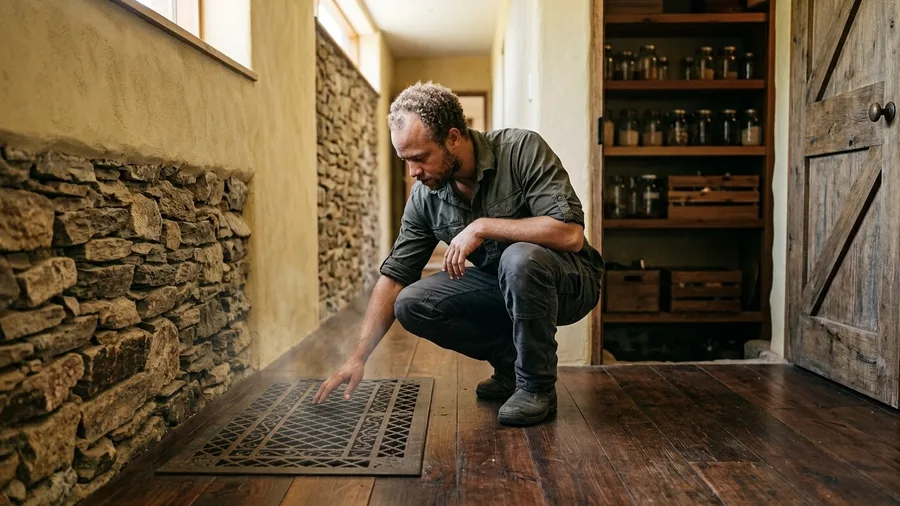 The Interior Basement Coal Chute and Earth Coolers