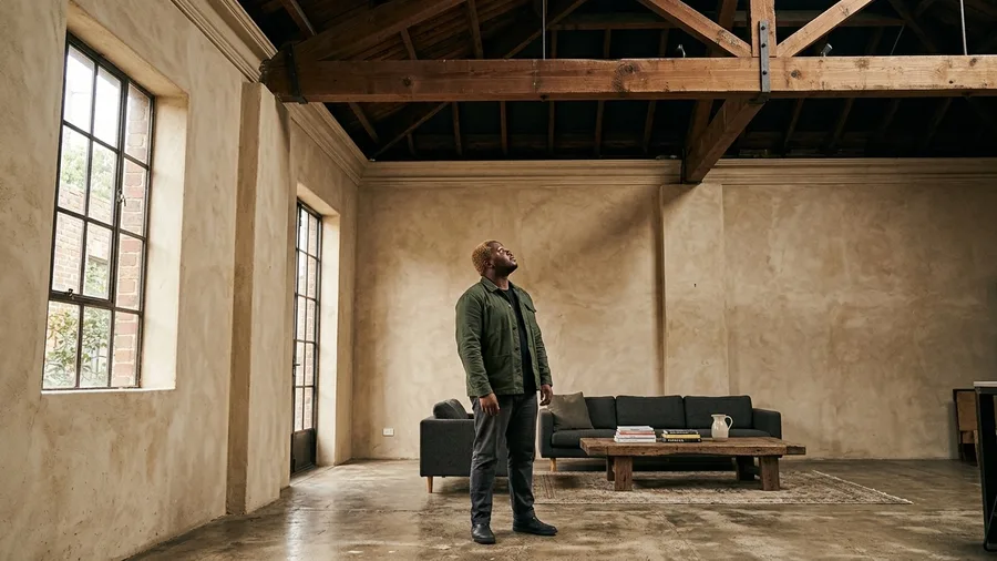 The High-Volume Ceiling Height and Plaster Walls
