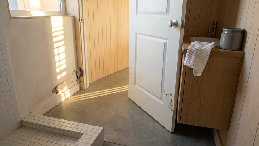 Standard swing interior doors waste usable clearance space