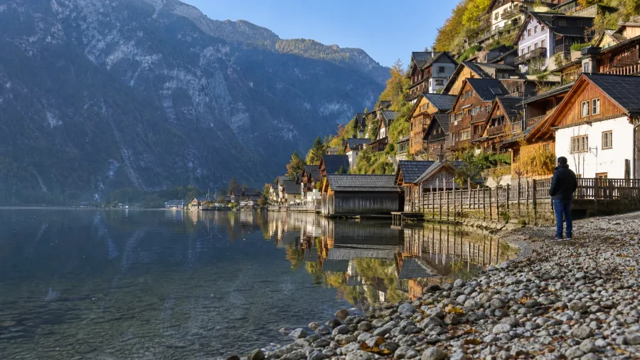 Hallstatt Hugs an Alpine Lake Shoreline