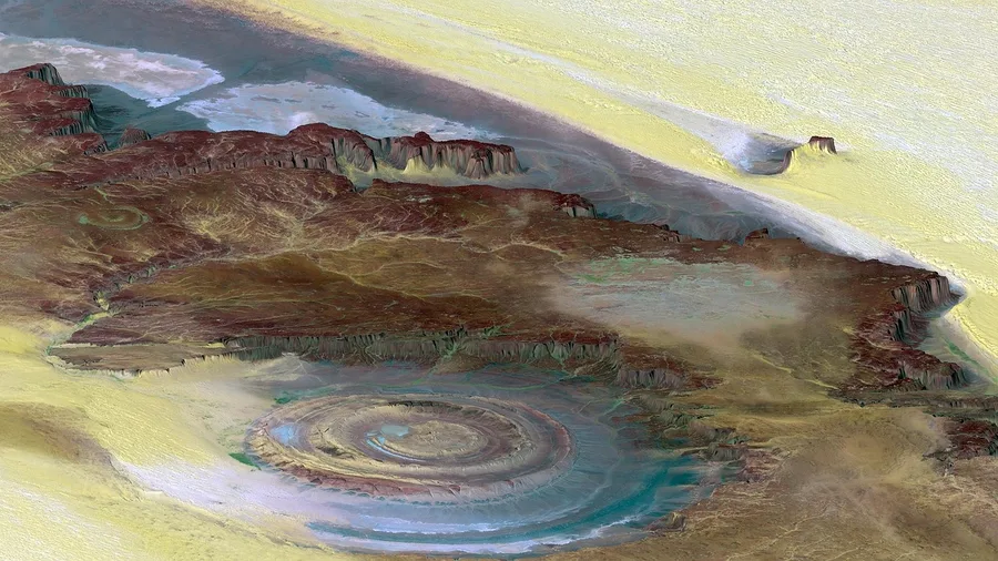 Fly Over the Richat Structure of Mauritania