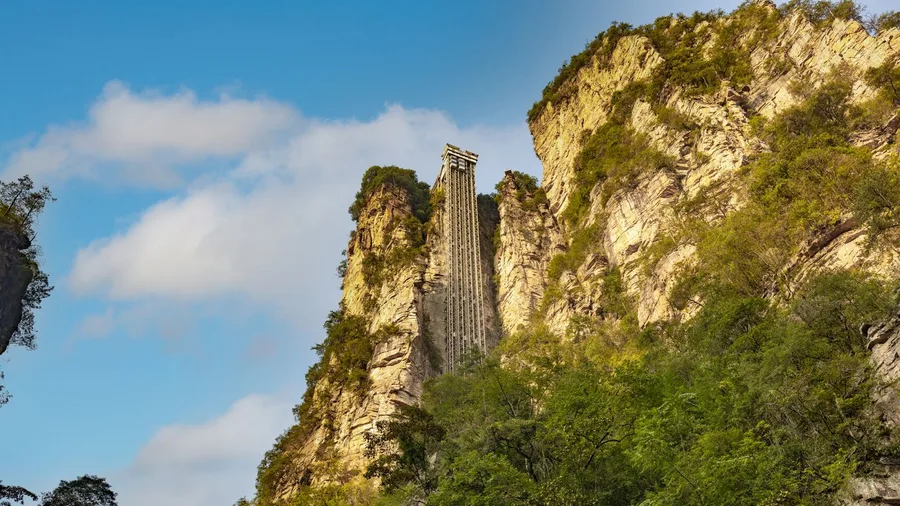 Ascend Tianzi Mountain Stone Pillars