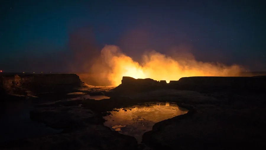 Explore Derweze Gas Crater in Turkmenistan