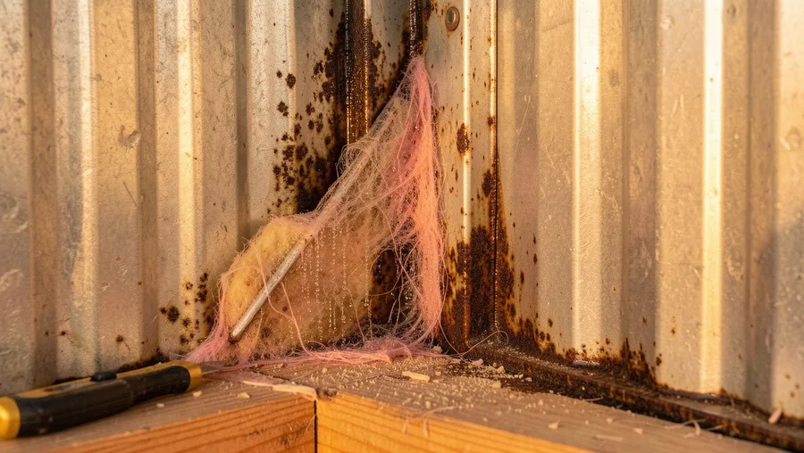 Fibrous insulation acts like a sponge for trapped moisture