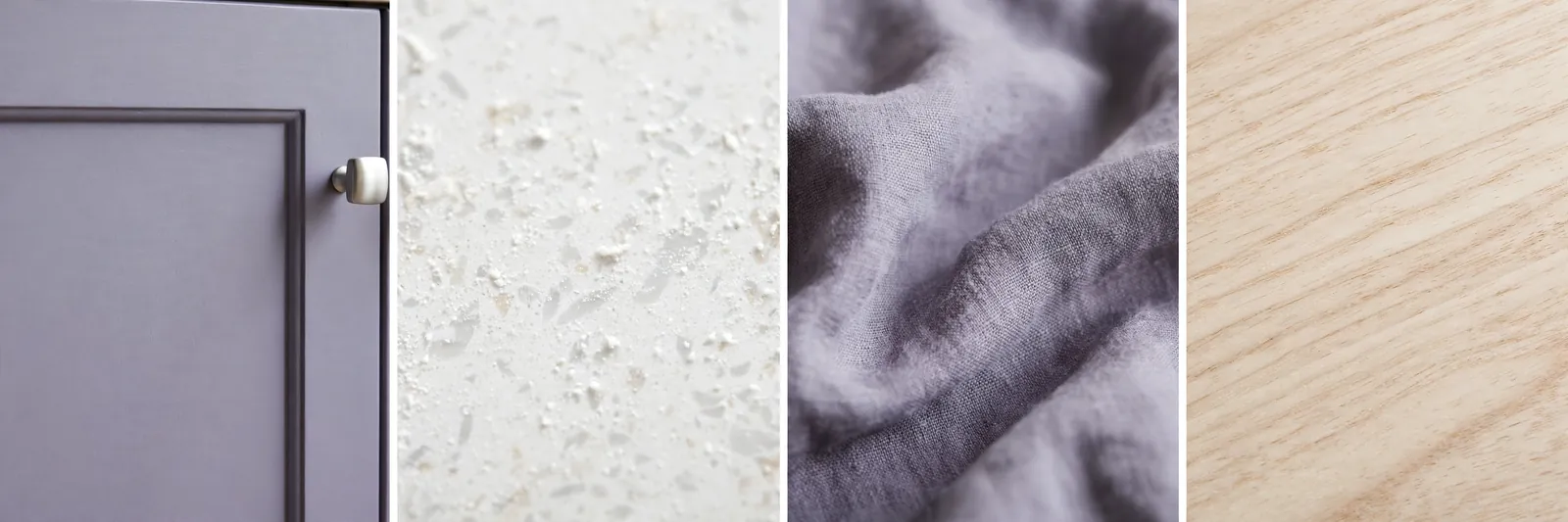 Lavender grey and white motorhome detail collage