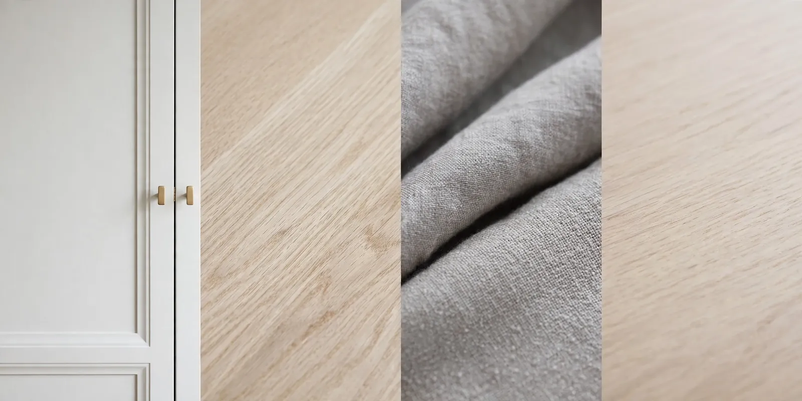Nordic white and pale wood motorhome detail collage