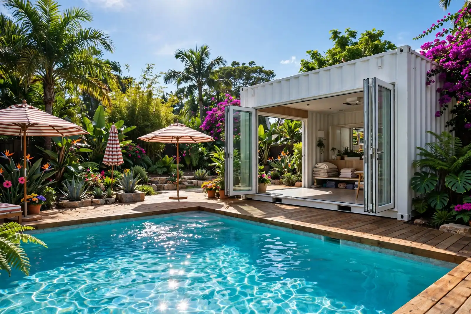 17+ Shipping Container Pool House and Backyard Designs
